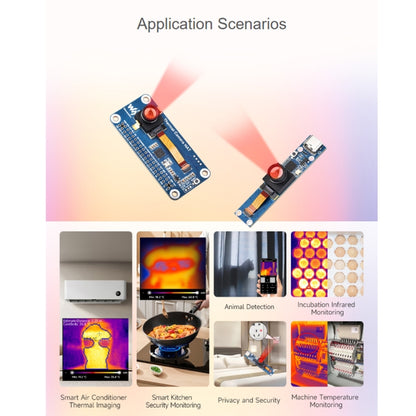 Waveshare Long-Wave IR Thermal Imaging Camera Module, 80×62 Pixels, 45°FOV(40PIN GPIO Header) - Module by Waveshare | Online Shopping UK | buy2fix