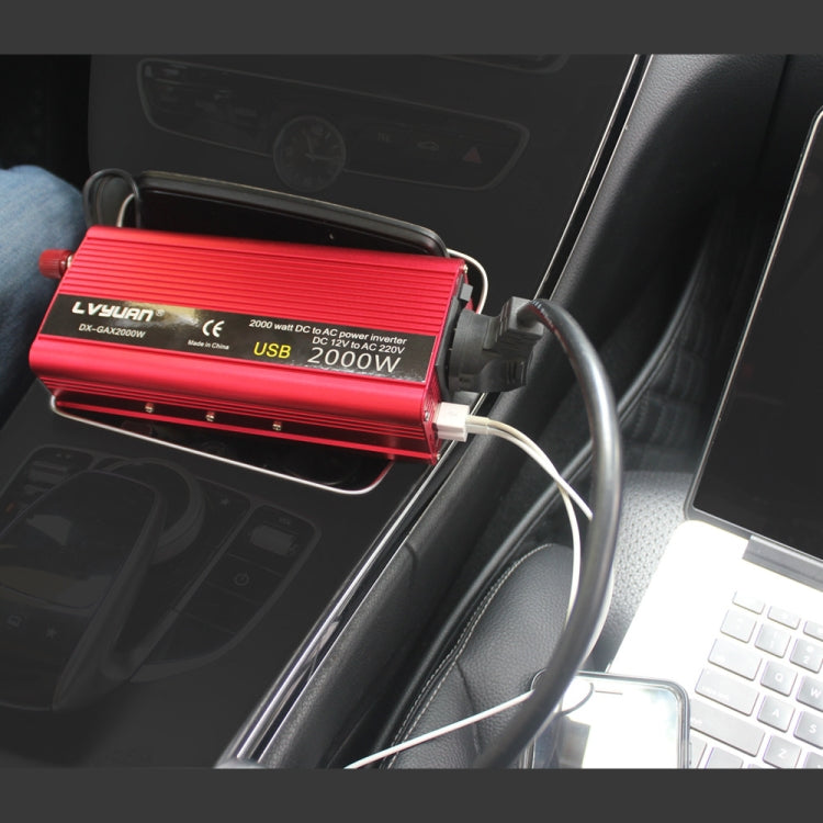 LVYUAN Car Inverter Dual USB Power Converter, Specification: 12V to 220V 2000W - In Car by LVYUAN | Online Shopping UK | buy2fix