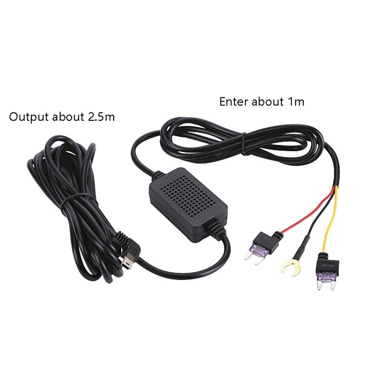 H516 Recording Step-down Line Shrinkage Video Car Charger Line Parking Monitoring Three-Core Power Cord, Model: Without Fuse(Mini Left Elbow) - In Car by buy2fix | Online Shopping UK | buy2fix