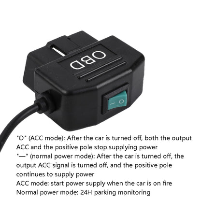 H507 Driving Recorder OBD Step-down Line Car ACC Three-Core Power Cord 12/24V To 5V 3A Low Pressure Protection Line, Specification: Mini Left Elbow - In Car by buy2fix | Online Shopping UK | buy2fix