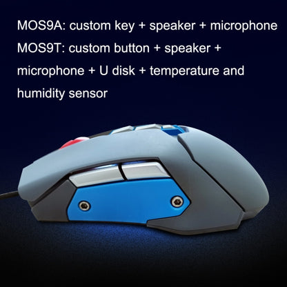 MOS9T 9 Keys 1600DPI Custom Mouse Built-in U Disk + Temperature Humidity Sensor, Cable Length: 2m - Wired Mice by buy2fix | Online Shopping UK | buy2fix