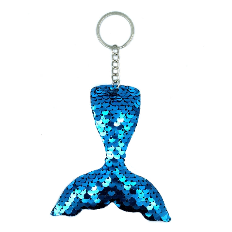 10 PCS Reflective Mermaid Keychain Sequins Mermaid Tail Accessories Car Luggage Pendant(Blue 2) - In Car by buy2fix | Online Shopping UK | buy2fix