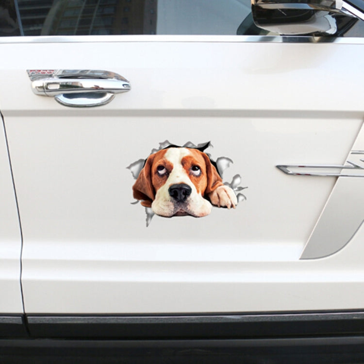 4 PCS Personality Puppy 3D Car Stickers Waterproof Car Body Block Scratches Simulation Stickers(Yellow Dog) - In Car by buy2fix | Online Shopping UK | buy2fix