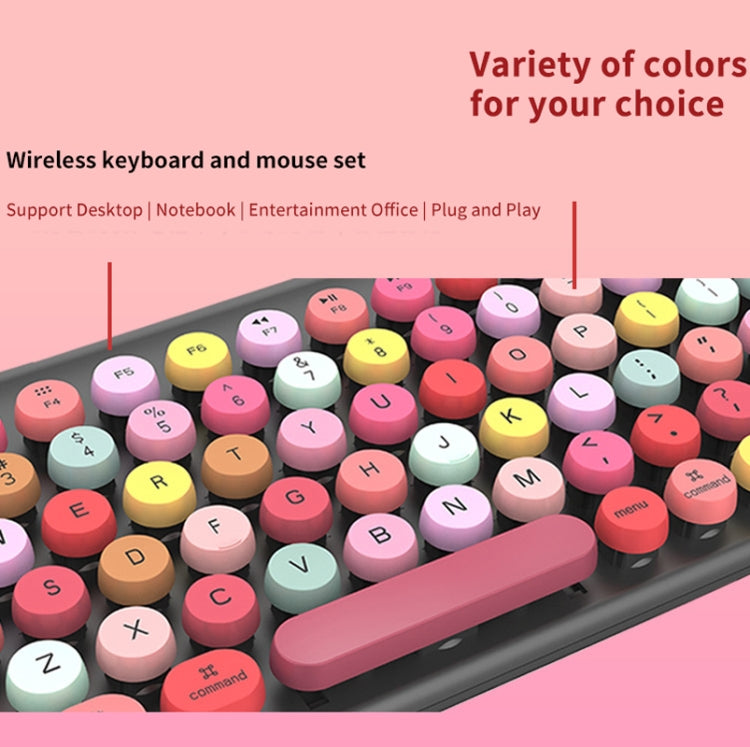 FV-W10  86-Keys 2.4G Wireless Keyboard and Mouse Set(Pink Mixed) - Wireless Keyboard by buy2fix | Online Shopping UK | buy2fix