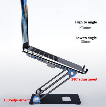 BONERUY P43F Aluminum Alloy Folding Computer Stand Notebook Cooling Stand, Colour: Gray with Type-C Cable - Computer & Networking by BONERUY | Online Shopping UK | buy2fix