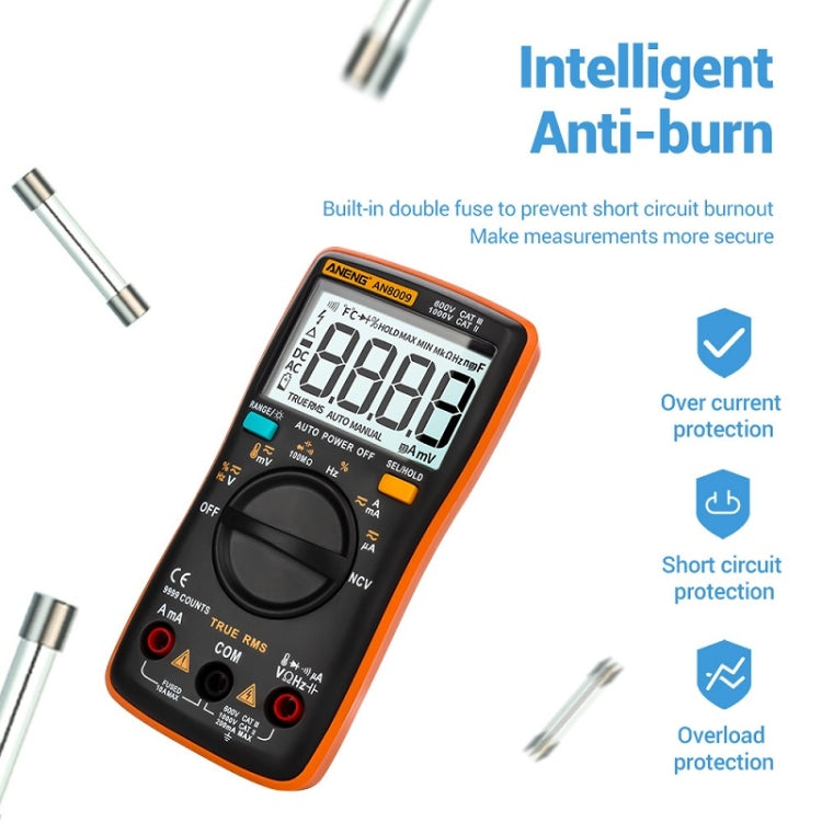 ANENG AN8009 NVC Digital Display Multimeter, Specification: Standard with Cable(Blue) - Consumer Electronics by ANENG | Online Shopping UK | buy2fix