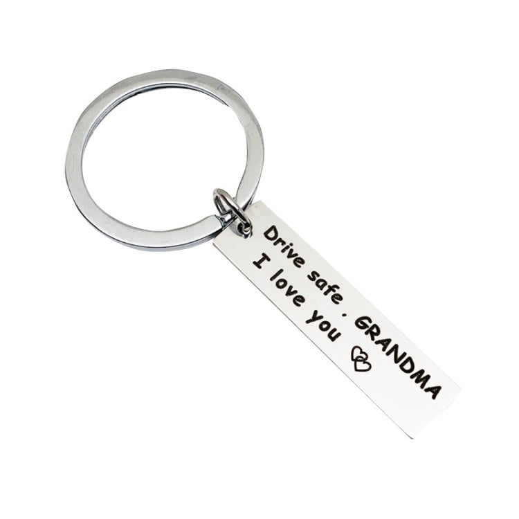 10 PCS C1010 Drive Safe Stainless Steel Tag Keychain 10x40mm(Grand Ma) - In Car by buy2fix | Online Shopping UK | buy2fix