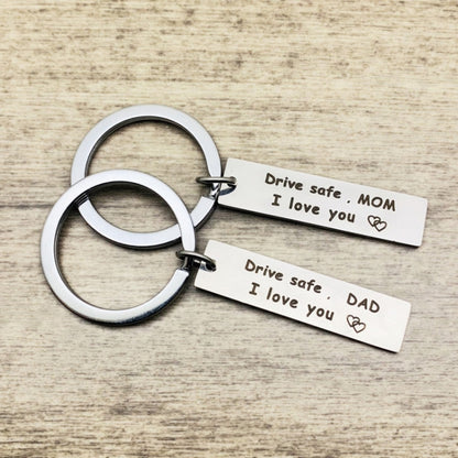 10 PCS C1010 Drive Safe Stainless Steel Tag Keychain 10x40mm(Brother) - In Car by buy2fix | Online Shopping UK | buy2fix