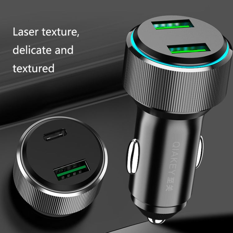 QIAKEY TM313 Dual Port Fast Charge Car Charger - In Car by QIAKEY | Online Shopping UK | buy2fix