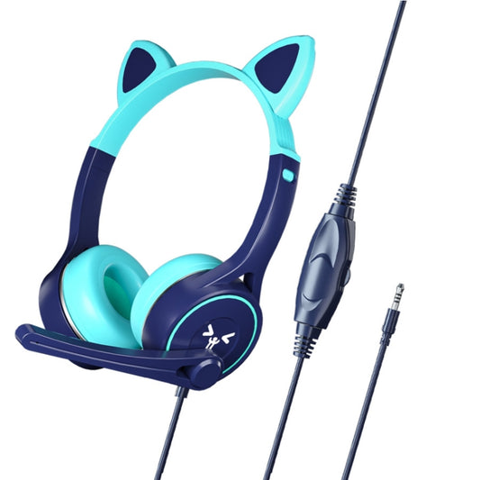 Soyto SY-G30 Cat Ear Computer Headset, Style: Non-luminous Version (Blue Green) - Multimedia Headset by Soyto | Online Shopping UK | buy2fix
