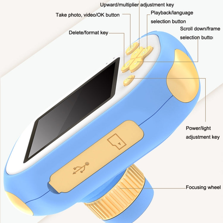 Inskam312 Children Zoom Macro Digital Camera Blue with 32GB - Consumer Electronics by buy2fix | Online Shopping UK | buy2fix