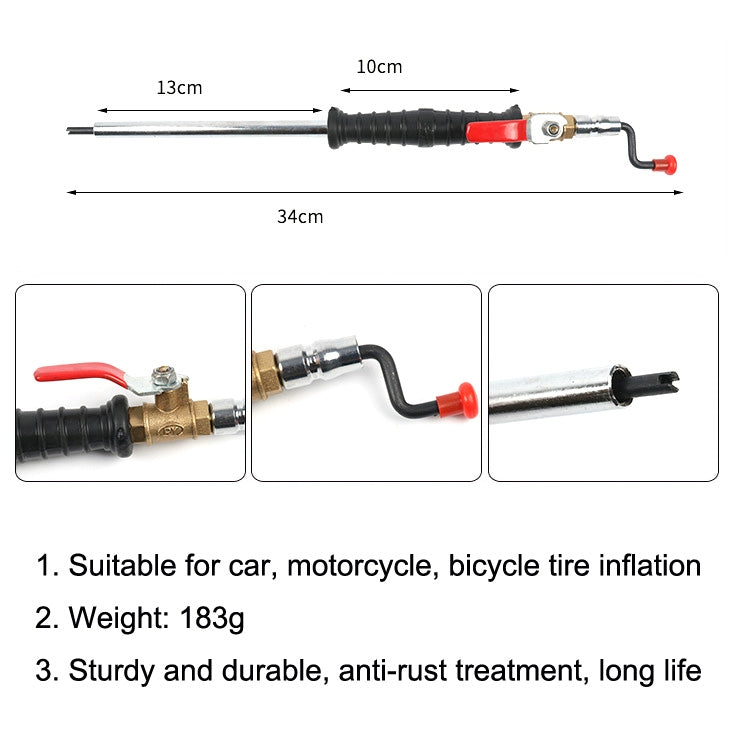 Car Tire Double-Ended Air Nozzle, Specification: Straight Handle - In Car by buy2fix | Online Shopping UK | buy2fix