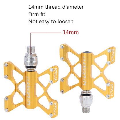 LP LitePro K5 Folding Bkie Aluminum Alloy Bearin Pedals(Golden) - Outdoor & Sports by LP LitePro | Online Shopping UK | buy2fix