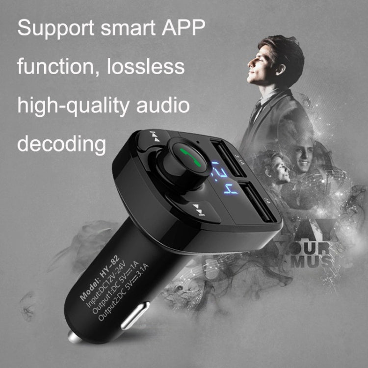 HY82 Car MP3 Bluetooth Receiver Dual USB Car Charger, Specification: Fast Charge Version - In Car by buy2fix | Online Shopping UK | buy2fix