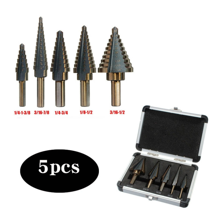 Pagoda Drill Bit High Speed ??Steel Opener Triangle Handle Stairs Drill Bit(5 In 1 Boxed) - Drill & Drill Bits by buy2fix | Online Shopping UK | buy2fix