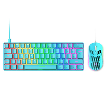 FREEDOM-WOLF T60 62 Keys RGB Gaming Mechanical Keyboard Mouse Set, Cable Length:1.6m( Blue Green Shaft) - Wired Keyboard by FREEDOM-WOLF | Online Shopping UK | buy2fix