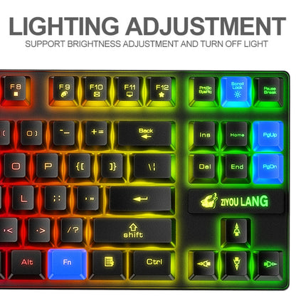 ZIYOU LANG T87 Gaming Luminous Wireless Keyboard and Mouse Set(Black) - Wireless Keyboard by ZIYOU LANG | Online Shopping UK | buy2fix