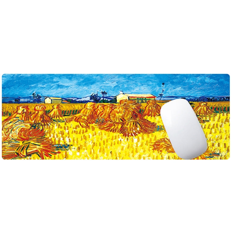 300x800x3mm Locked Am002 Large Oil Painting Desk Rubber Mouse Pad(Apricot Flower) - Mouse Pads by buy2fix | Online Shopping UK | buy2fix