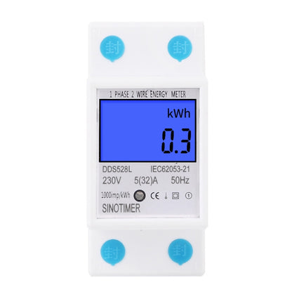 DDS528L Backlight Display Home Single-phase Rail Energy Meter 5-32A(230V 50Hz) - Consumer Electronics by SINOTIMER | Online Shopping UK | buy2fix