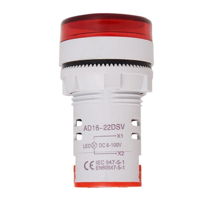 2 PCS DC Voltage Signal Indicator 22mm Round 6-100V Universal Voltmeter(ST16VD-02 White) - Consumer Electronics by SINOTIMER | Online Shopping UK | buy2fix