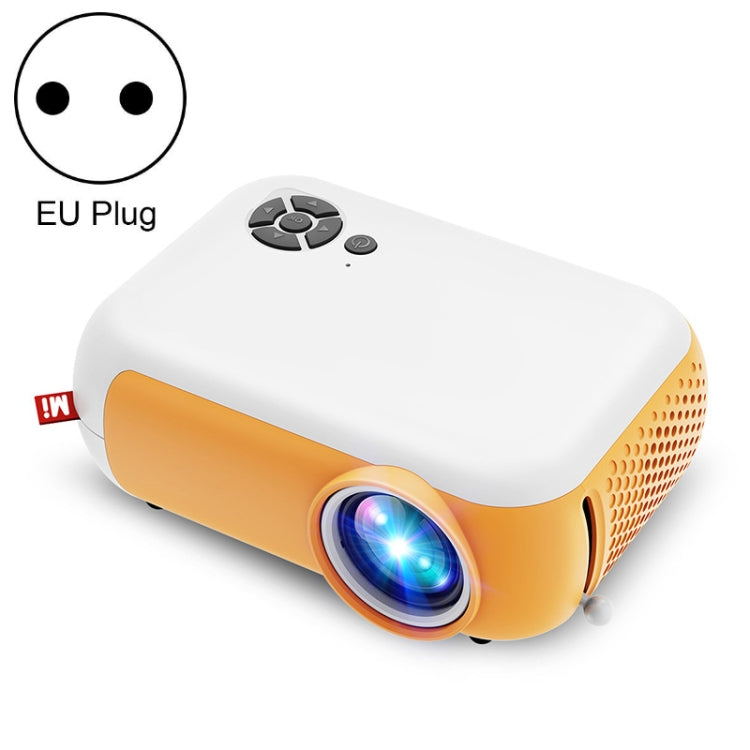 A10 480x360 Pixel Projector Support 1080P Projector ,Style: Same-screen White Yellow(EU Plug) - Consumer Electronics by buy2fix | Online Shopping UK | buy2fix