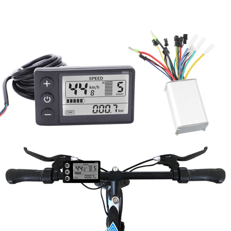 S866 A Type Electric Bicycle Universal Electric Bicycle Dashboard Set ,Specification: 24V /36V - Speedometers by buy2fix | Online Shopping UK | buy2fix