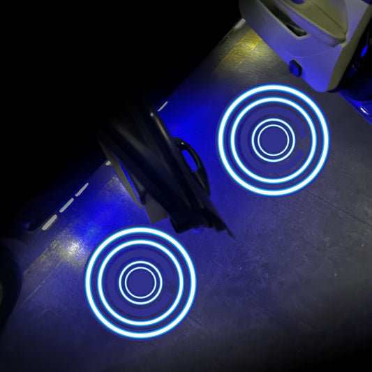 LED Infrared Induction Car Door Welcome Light Night Projection Ambient Light, Specification: Modern Circle (Blue)(1 Pair/Box) - In Car by buy2fix | Online Shopping UK | buy2fix