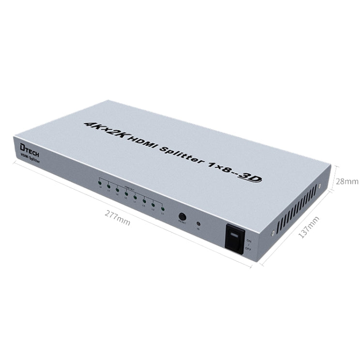 DTECH DT-7148 HDMI 2.0 1 In 8 Out 4K X 2K HD Splitter, CN Plug - Splitter by DTECH | Online Shopping UK | buy2fix