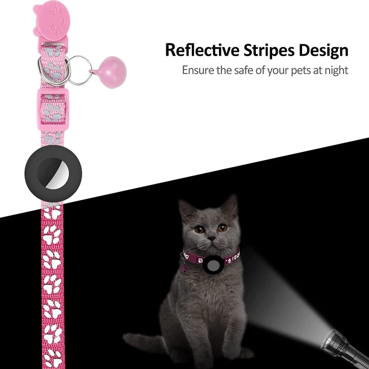 Pet Cat Reflective Collar with Bell for Airtag Tracker(Pink) -  by buy2fix | Online Shopping UK | buy2fix
