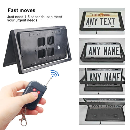 US Standard Car Flip Retractable License Plate Holder Hidden Shutter Cover License Plate Holder - In Car by buy2fix | Online Shopping UK | buy2fix