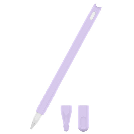 2 PCS Cartoon Touch Silicone Pen Case For Apple Pencil 2(Light Purple) - Pencil Accessories by buy2fix | Online Shopping UK | buy2fix