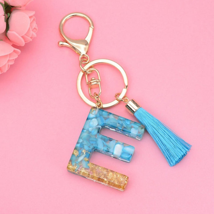 2 PCS English Alphabet Epoxy Tassel Keychain Bag Pendant(E) - In Car by buy2fix | Online Shopping UK | buy2fix