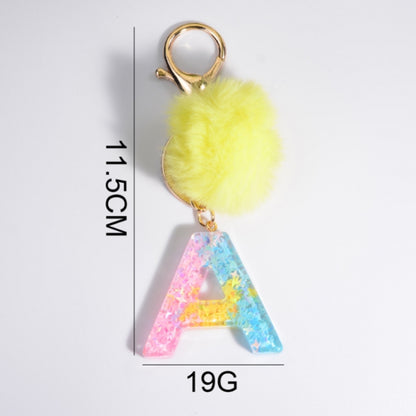 2 PCS Crystal Epoxy Rainbow Color Keychain Hair Ball Ladies Bag Pendant(B) - In Car by buy2fix | Online Shopping UK | buy2fix