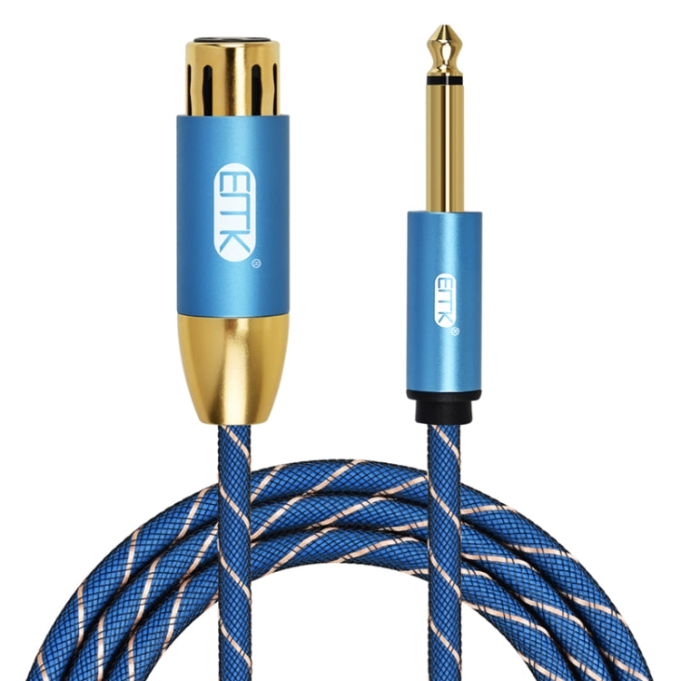 EMK KN603 2Pin 6.5mm Canon Line Balanced Audio Microphone Line,Cable Length: 0.5m(Blue) - Microphone Audio Cable & Connector by EMK | Online Shopping UK | buy2fix