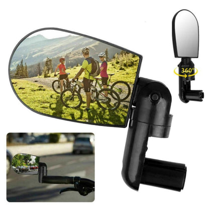 2 Pairs Adjustable Bicycle Flat Rearview Mirror Cycling Accessories(Black) - View Mirrors by buy2fix | Online Shopping UK | buy2fix