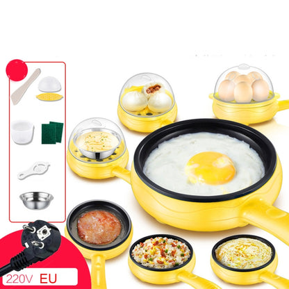 350W Electric Egg Omelette Cooker Frying Pan Steamer Cooker,EU Plug,Style: Single Layer Set Yellow - Home & Garden by buy2fix | Online Shopping UK | buy2fix