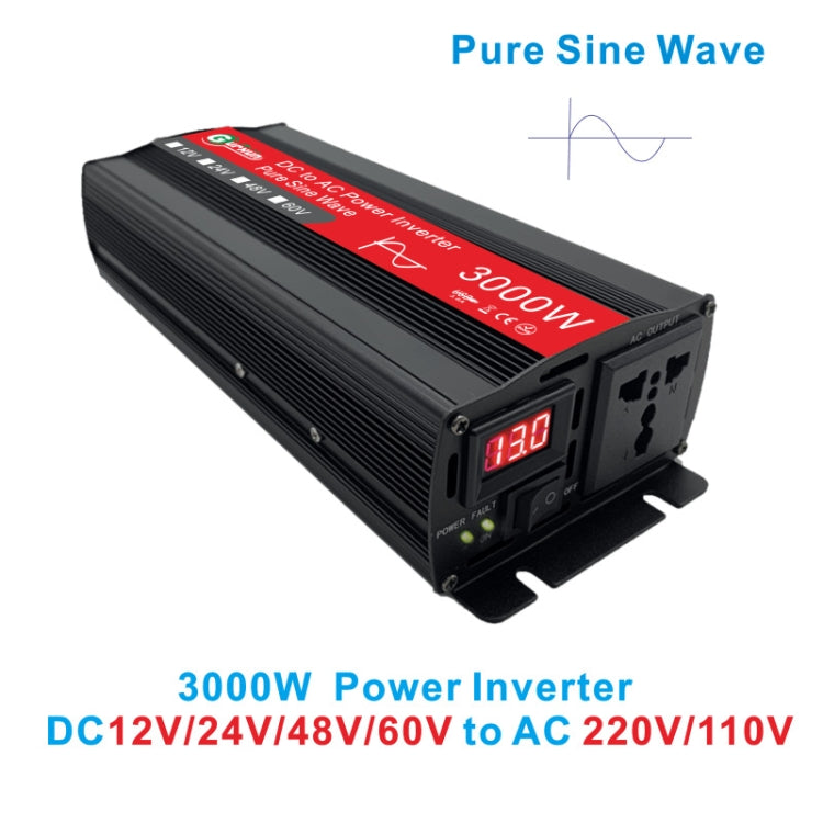 Gurxun Sine Wave Inverter 3000W 12/24/48/60V To 220V Car Boost Converter, Specification: 12V-220V - In Car by buy2fix | Online Shopping UK | buy2fix