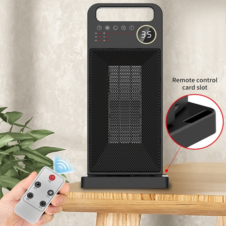 LCD Digital Display Rotary Remote Control Heater PTC Ceramic Heating Heater, Spec: UK Plug (Black) - Consumer Electronics by buy2fix | Online Shopping UK | buy2fix