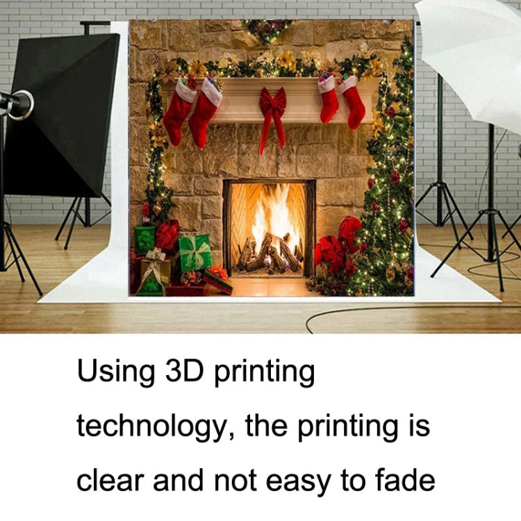 Christmas Layout Fireplace Photography Background Cloth(Yellow) - Camera Accessories by buy2fix | Online Shopping UK | buy2fix