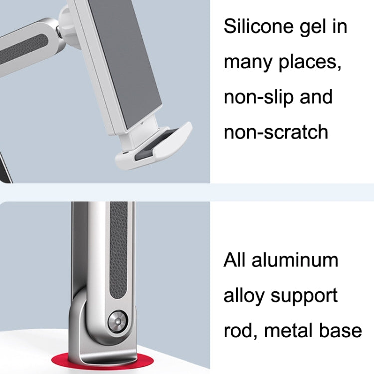 SSKY X38 Desktop Phone Tablet Stand Folding Online Classes Support, Style: Long Arm Charging Version (White) - Desktop Holder by SSKY | Online Shopping UK | buy2fix