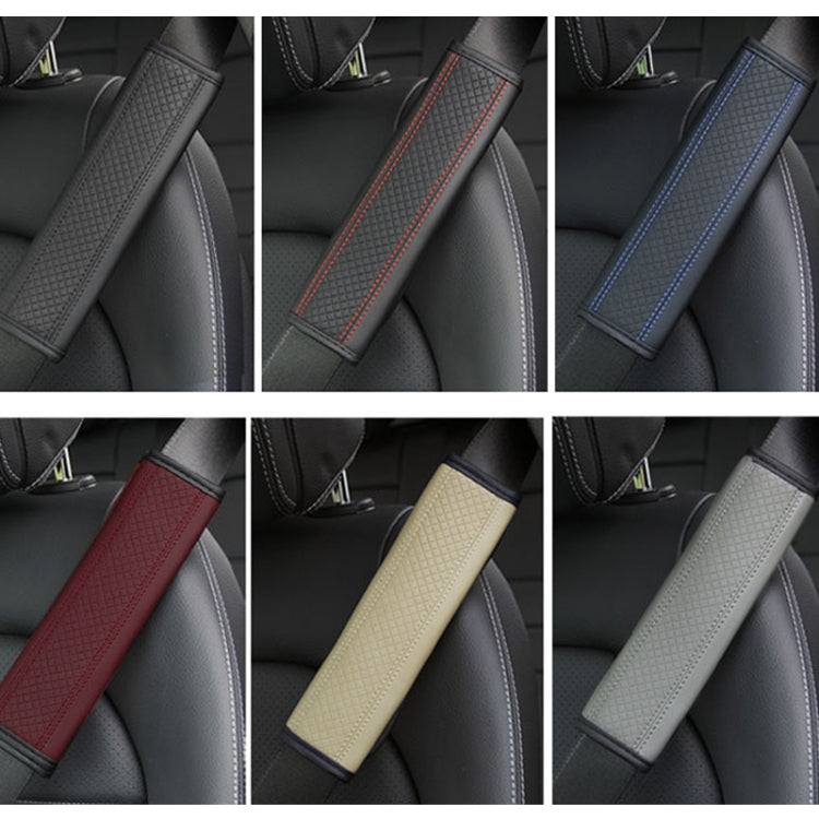 Fiber Leather Embossed Car Seat Belt Shoulder Cover Protector 6.5X23cm(Black Blue) - In Car by buy2fix | Online Shopping UK | buy2fix