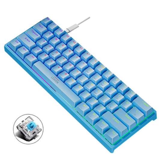 LEAVEN K620 61 Keys Hot Plug-in Glowing Game Wired Mechanical Keyboard, Cable Length: 1.8m, Color: Blue Green Shaft - Wired Keyboard by LEAVEN | Online Shopping UK | buy2fix
