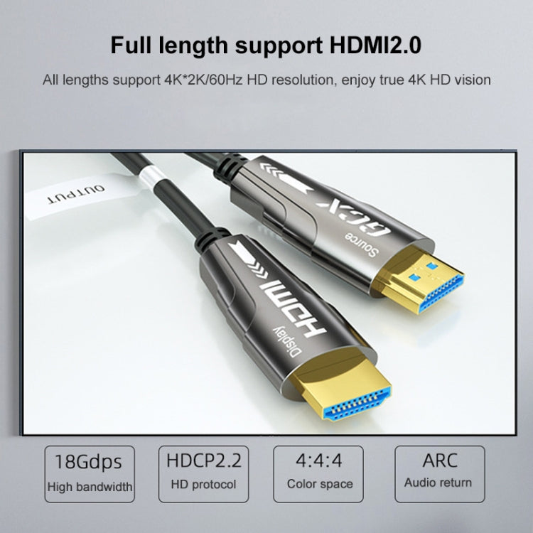 HDMI 2.0 Male To HDMI 2.0 Male 4K HD Active Optical Cable, Cable Length: 15m - Audio Optical Cables by buy2fix | Online Shopping UK | buy2fix