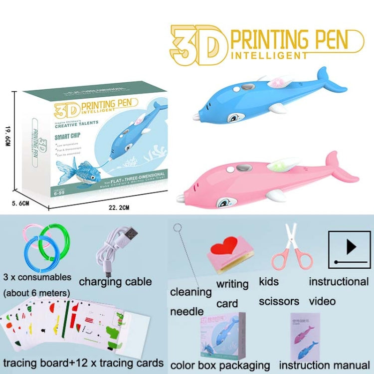 Children 3D Printing Pen Low Temperature Intelligent Screen Display Voice Drawing Pen, Style:, Color: 13 Colors (Blue) - Consumer Electronics by buy2fix | Online Shopping UK | buy2fix