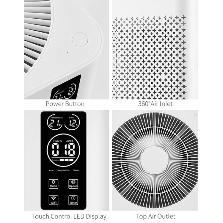KJ380 Smart APP Household Desktop Negative Ion Air Purifier(EU Plug) - Home & Garden by buy2fix | Online Shopping UK | buy2fix
