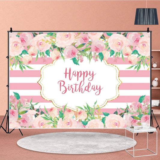 1.5m x 1m Flower Series Happy Birthday Party Photography Background Cloth(MDU04214) - Camera Accessories by buy2fix | Online Shopping UK | buy2fix