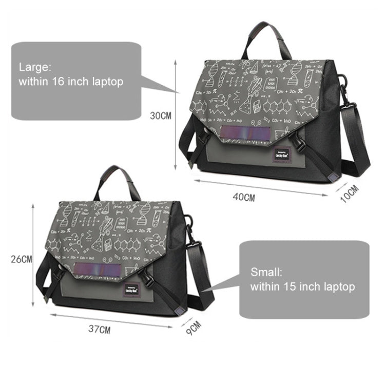 LUCKYBAT Laptop Bag Airbag Anti-drop Crossbody Handbag, Size: S 13.3-16 Inch(Gray Black Equation) - 15 inch by buy2fix | Online Shopping UK | buy2fix