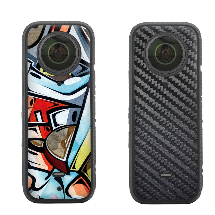 Sunnylife IST-TZ485 For DJI Insta360 X3 Panoramic Camera PVC Protection Scraper Film Stickers(Graffiti+Carbon Pattern Black) - DJI & GoPro Accessories by Sunnylife | Online Shopping UK | buy2fix