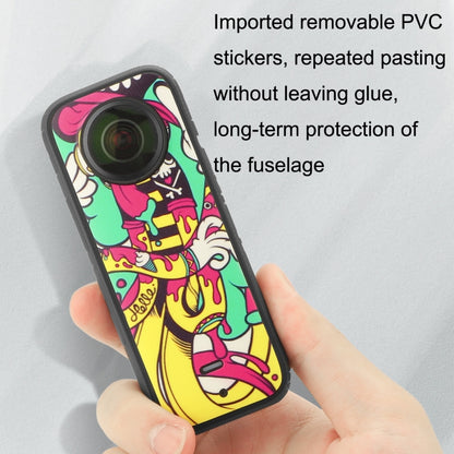 Sunnylife IST-TZ485 For DJI Insta360 X3 Panoramic Camera PVC Protection Scraper Film Stickers(Graffiti+Carbon Pattern Black) - DJI & GoPro Accessories by Sunnylife | Online Shopping UK | buy2fix