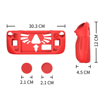 For Steam Deck V V4-1 Pocket Consoles Silicone Non-slip Protective Case with Holder Function(Red) - Accessories by buy2fix | Online Shopping UK | buy2fix